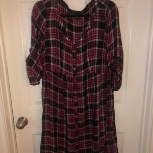 TORRID 3/4 SLEEVE SIZE 0 PLAID DRESS